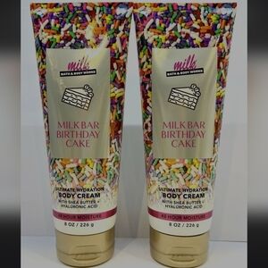 Bath & Body Works Milk Bar Birthday Cake Body Cream X 2 New